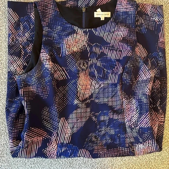 Rebecca Taylor Sonic Garden Multicolor Sleeveless Dress Sz 2 - Picture 8 of 9